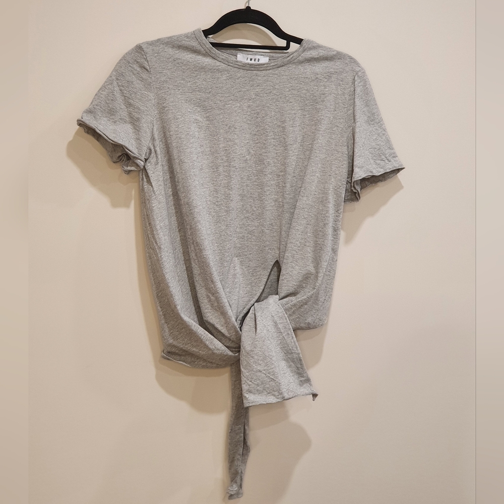 FWRD tie detail short sleeve tee, grey, size 4